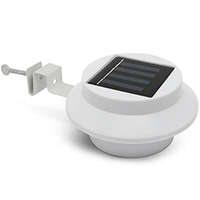 Ereszcsatorna, kerítés fény szolár LED lámpa (hideg fehér) 12x6cm, fehér