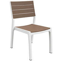  Harmony műanyag kerti szék, kartámasz nélküli - fehér - világos barna