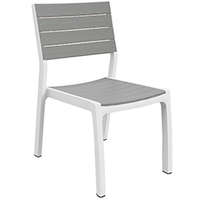  Harmony műanyag kerti szék, kartámasz nélküli - fehér - világos szürke