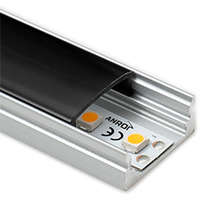  ALP-002 Ezüst - Alumínium U profil LED szalaghoz (Fekete búrával)