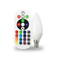  LED lámpa E14 (3.5W/200°) Gyertya - RGB+CW+RF távirányítható