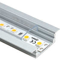  ALP-001 Ezüst - Alumínium U profil LED szalaghoz, süllyeszthető (Átlátszó búrával)