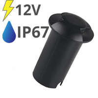 LED talajlámpa 2 nyílással, fekete burkolat (1W) hideg fehér IP67 - 12V!
