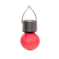  Lightis függő szolár LED lámpa - piros szín, törött üveg hatású