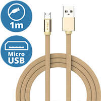  Ruby USB - Micro USB pamut-szövetkábel (1 méter) arany - USB 2.0