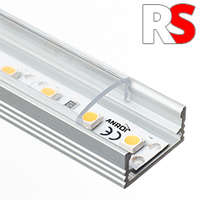 RS RS -MINI-01-A - Alumínium profil (felületre) LED szalaghoz (Átlátszó PVC búrával)