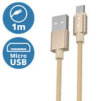  Platinum USB - Micro USB nejlon-szövetkábel (1 méter) arany - USB 2.0