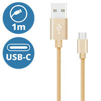  Platinum USB - USB-C nejlon-szövetkábel (1 méter) arany - USB 2.0