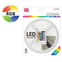 Avide Avide LED szalag szett beltéri: 5 méter RGB 5050-30 szalag + távirányító + tápegység