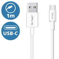  Silver USB - USB-C adatkábel, töltőkábel (1 méter) fehér - USB 2.0
