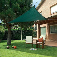 Sunnet Kit háromszög alakú, szőtt napvitorla (árnyékoló) 3 x 3 x 3 m - zöld