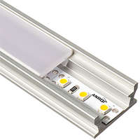  TERRA - Burkolatba építhető alumínium profil LED szalaghoz, ezüst, opál (PC) búrával