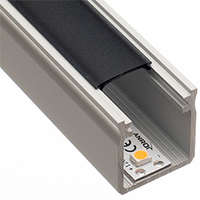  Type-Y Ezüst - Bútor - pultvilágító profil LED szalaghoz (Fekete búrával)