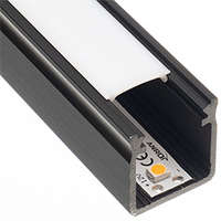  Type-Y Fekete - Bútor - pultvilágító profil LED szalaghoz (Opál búrával)