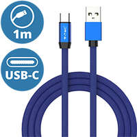  Ruby USB - USB-C pamut-szövetkábel (1 méter) kék - USB 2.0