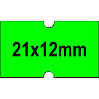  21x12mm árazócímke - FLUO zöld - eredeti OLASZ (1.000db/tek)