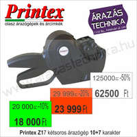 Printex PRINTEX Z17/-% kétsoros árazógép / AKCIÓ - kedvezmény jelölésre