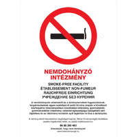  Nemdohányzó intézmény - A4 TÁBLA 3mm PVC (UV álló kültéri festék)