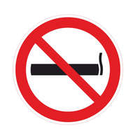  Tilos a dohányzás - 20x18cm matrica - ÜVEGRE belülről - fehér háttér