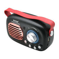 WSTER WSTER WS-1839 Retro hordozható mini Bluetooth hangszóró/FM rádió - fekete