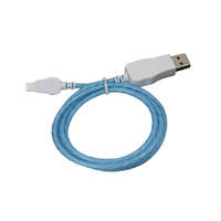 Ezone Prémium adat- és töltőkábel, MicroUSB/USB csatlakozó, villogó fénnyel, 2A gyors töltés, 1 méter, kék
