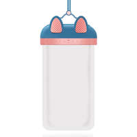 Ezone Univerzális vízálló védőtok okostelefonhoz, 7.0″ méretig, víz alatti fényképezéshez, kék-pink