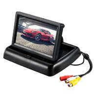 Ezone Digitális TFT LED színes monitor tolatókamerákhoz, kihajtható, 4,3” kijelző, fekete