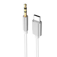 Ezone AUX átalakító kábel USB-C-ről 3,5mm jack-re, 1 méter, ezüst-fehér