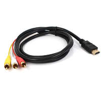 Ezone HDMI/3RCA átalakító kábel, 1,5 méter, HDMI-ről 3RCA Video Audio AV-re továbbítja a jelet, fekete