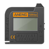 ANENG ANENG Digitális Elemteszter, LCD kijelző, akkumulátor-/elemszint mérő, 1.2V-4.8V + 9V, szürke
