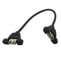 Ezone USB 2.0 hosszabbító kábel, 0.5 méter, USB anya/USB anya, csavarozható, 480MBit/s, fekete