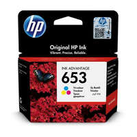 HP 3YM74AE Tintapatron DeskJet Plus Ink Advantage 6075 All-in-One nyomtatóhoz, HP 653, c+m+y, 200 oldal