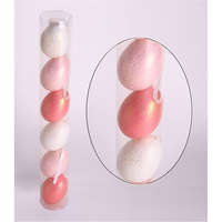  Húsvéti tojásdekoráció rózsaszín/mályva színű akasztóval 6 db/cső