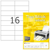 Topstick Etikett címke Topstick 105x37 mm szegély nélküli 100 ív 1600 db/doboz