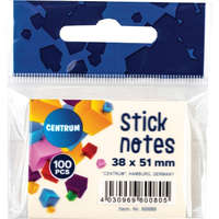 Centrum Öntapadós jegyzettömb Centrum Stick Notes 38x51 mm, 100 lapos, pasztellsárga
