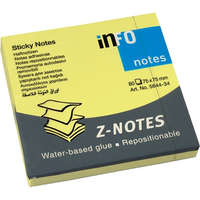 Info Notes Öntapadós jegyzettömb Info Notes 75x75 mm 80 lapos Z tömb élénk sárga