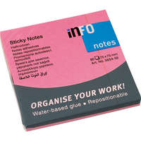 Info Notes Öntapadós jegyzettömb Info Notes 75x75 mm 80 lapos élénk pink