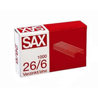 SAX Tűzőkapocs Sax 26/6 cink 1000 db/doboz