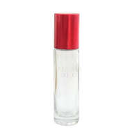 Víztiszta roll-on üveg, metál piros kupakkal - 10 ml