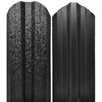 ÁRVAI KERÍTÉS Lemez fém kerítésléc FEKETE RAL9005 0,5mm HI-MAT (Kialakítás: Ívelt végű, Hosszúság: 120cm)