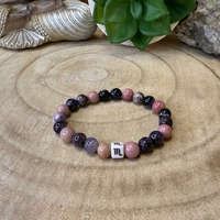 Skorpió horoszkóp ásvány karkötő 8mm | Csaroit, Rodonit