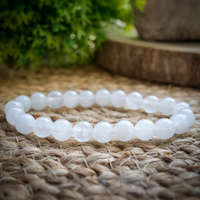 Fehér Jáde ásvány karkötő 8 mm