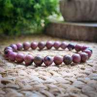 Fekete Rodonit ásvány karkötő 8 mm