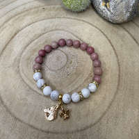 Rodonit-Howlit ásvány karkötő 8 mm