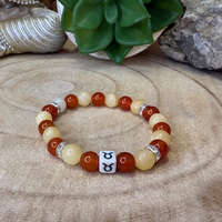 Bika horoszkóp ásvány karkötő 8mm | Karneol, Sárga Jáde