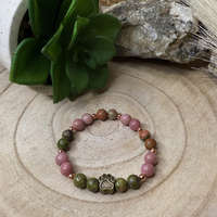 Molly ásvány karkötő 8mm / unakit & rodonit