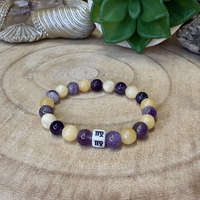 Szűz horoszkóp ásvány karkötő 8mm | Sárga Jáde, Flourit