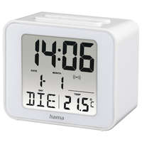 Hama Hama 186305 CUBE Digitális ébresztőóra és hőmérő, elemes (2xAAA), fehér