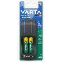 Varta Varta 57642101451 Pocket Töltő, 2 csatornás, 4xAA 2100mAh akkumulátor töltő