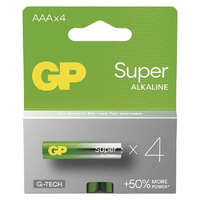 GP GP Batteries B01114 Super Alkáli AAA/LR03, mikro ceruza elem (4db/bliszter)